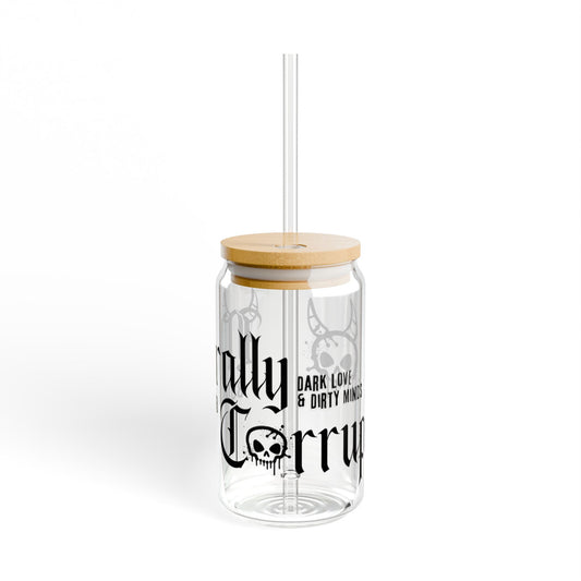 Sipper Glass with Straw, Perfect for Book Lovers, Dark Humor, Morally Corrupt, Gift for Readers, Eco-friendly Drinkware